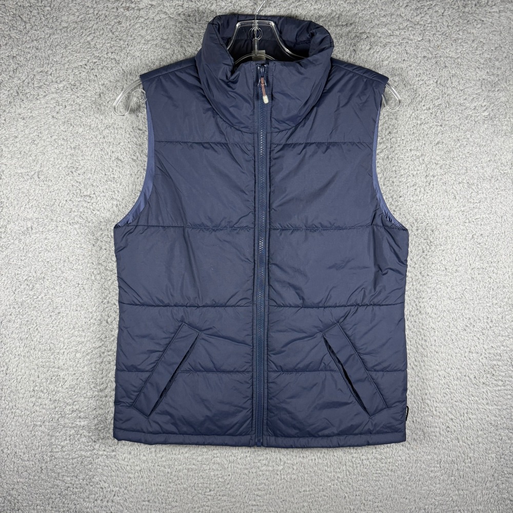 REI Co Op Navy Blue Quilted Puffer Vest Full Zip Stand Collar Padded Outdoors XS